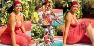 Actress Regina Daniels shares adorable moment with step children