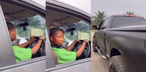  Moment 13-year-old Emmanuella spotted driving a Car to School sparks reactions Online