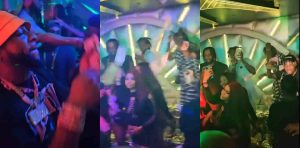Moment Shallipopi goes into Competition with Davido in spraying dollars at club