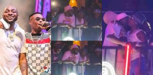 Moment Singer Wizkid and Davido spotted hanging out at a club
