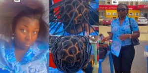 Nigerian lady shows off her rubber hairdo for christmas 