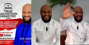 Fans react as Yul Edochie holds first online church service, gives sermon