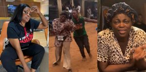 Funke Akindele reacts as her son 'Pere' in 'A Tribe Called Judah' continues to steal in real life