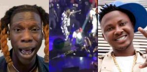 Moment Seyi Vibez ignores Oba Salo on stage after badmouthing him online