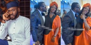 Moment beautiful actress Osas Ighodaro avoids Deyemi Okanlawon kiss at Kunle Remi’s wedding