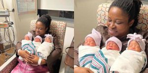 Nigerian woman welcomes triplets with husband after 6 years of waiting