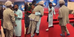 Woli Arole causes stir online as he healed an old man walking with crutches at a church in the UK 