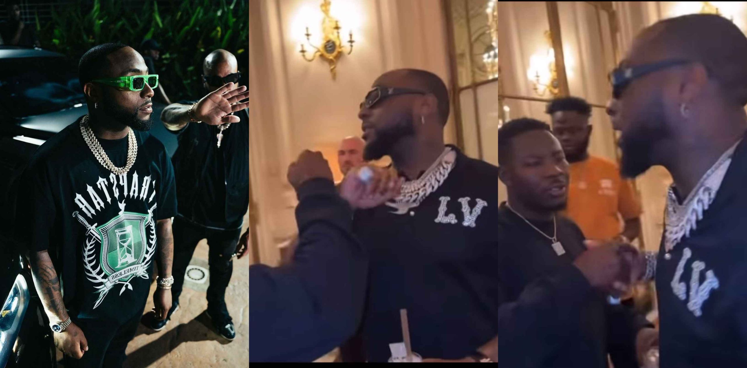 Mixed reactions as video of Davido shaking hands with man in black surface online 