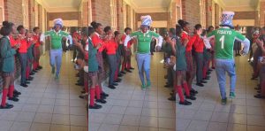 Moment South African students welcome their Nigerian teacher with victory parade after Nigeria beat South Africa