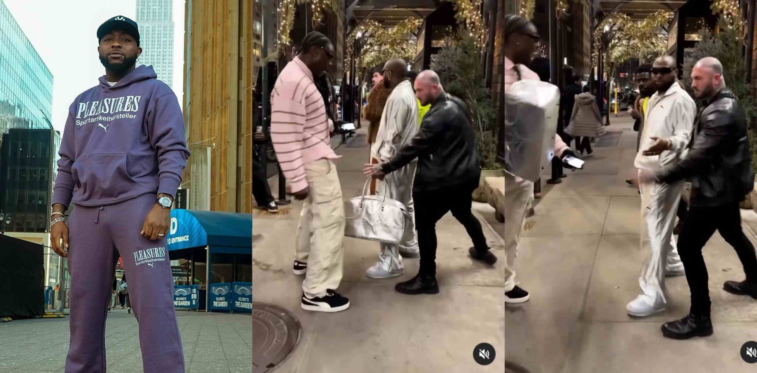 Singer Davido reacts as some guys snatch his bag in UK,