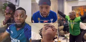 Video of how Nigerian celebrities celebrate the Super Eagles' victory against Angola 
