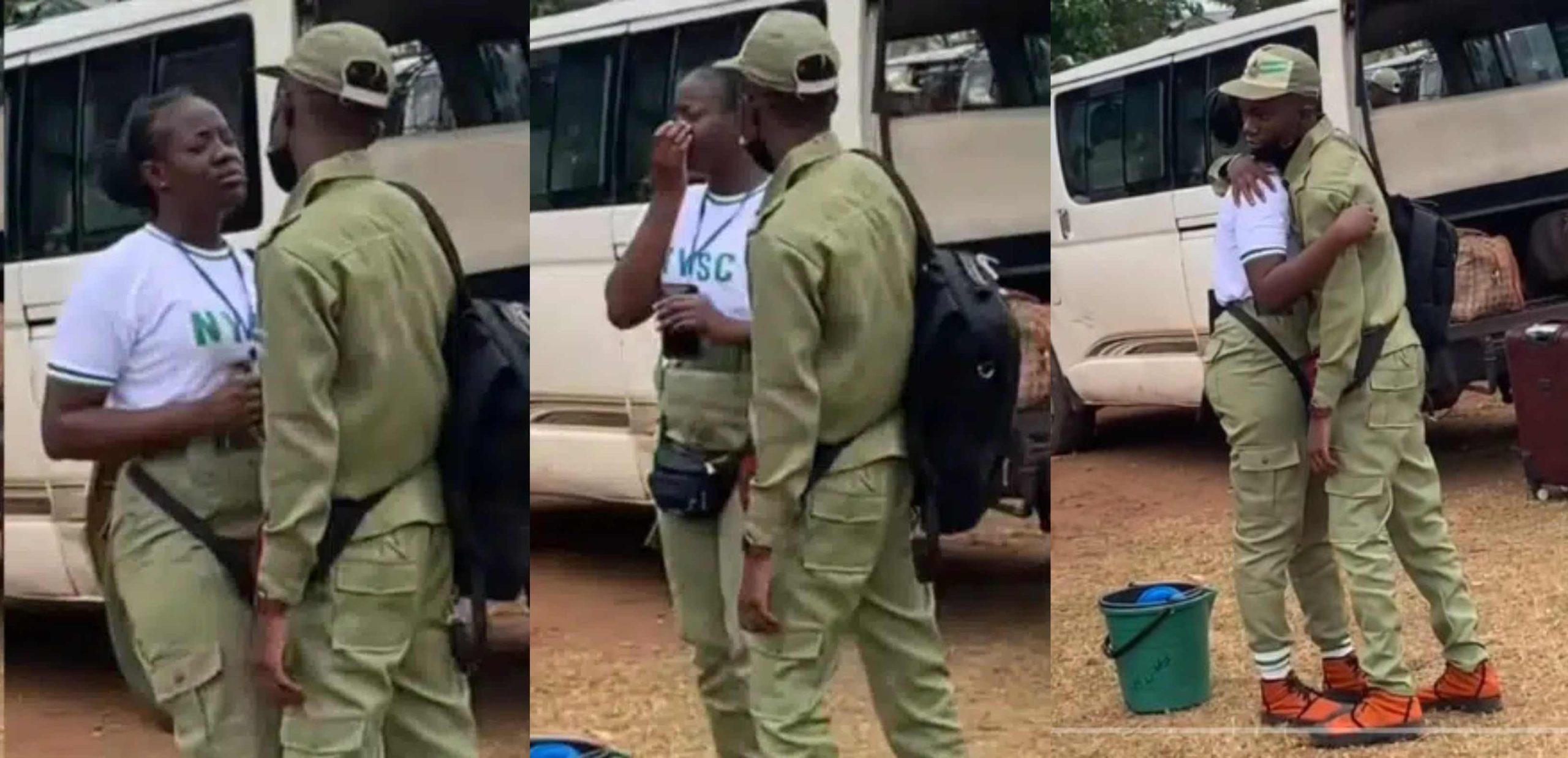 Emotional moment Corper burst into tears as NYSC wraps up