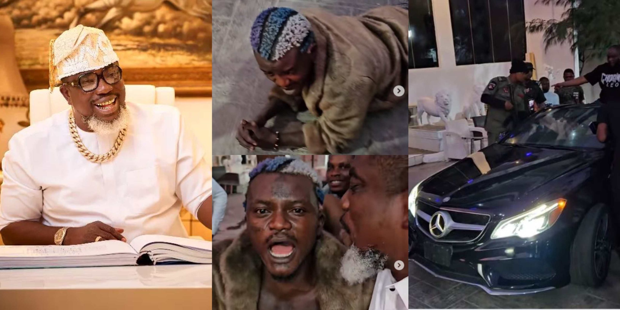 Portable rolls on the floor as real estate mogul gifts him Mercedes Benz S350 convertible