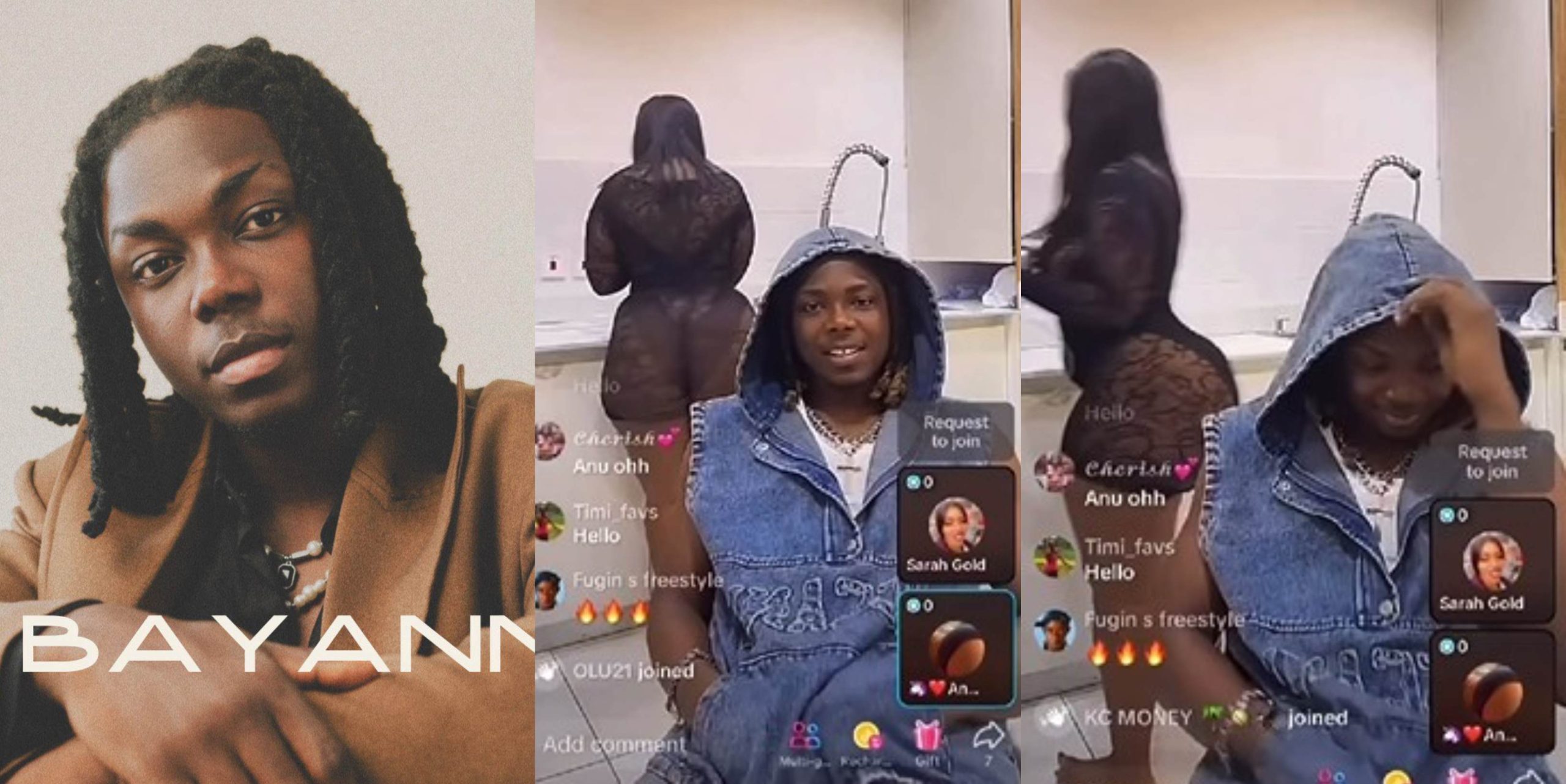 Singer Bayanni feels embarrassed as curvy lady interrupted his live video with her behind