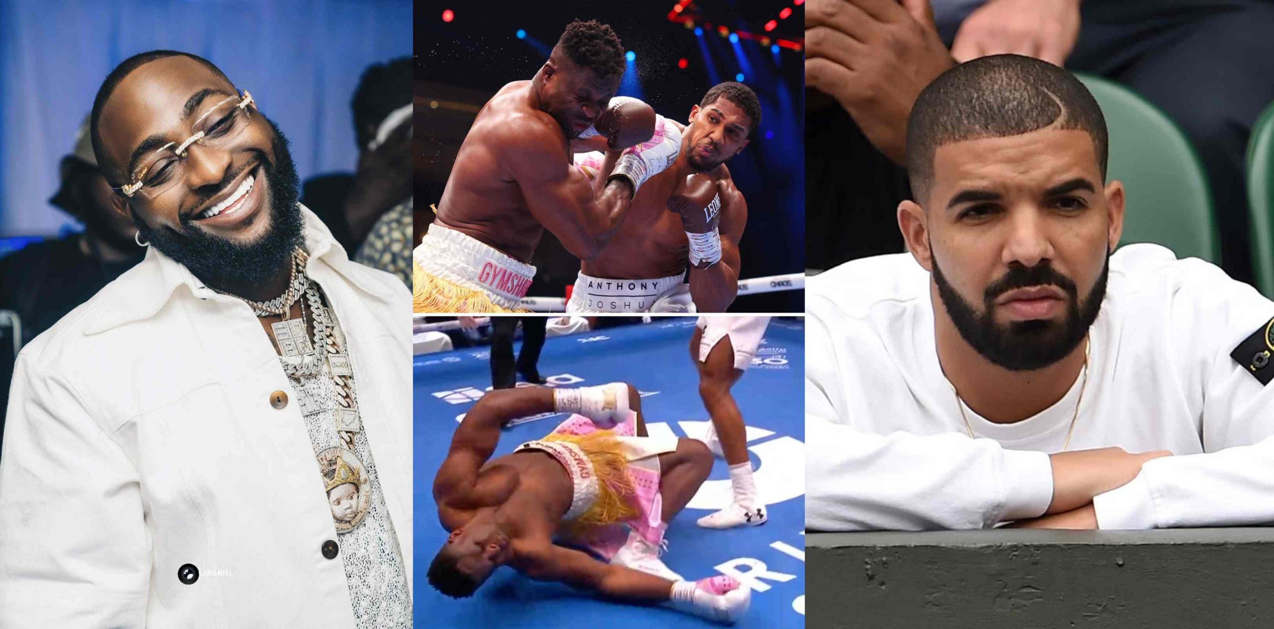 Singer Davido reacts to Drake losing N1 billion bet on Francis Ngannou, as Anthony Joshua knocks him out