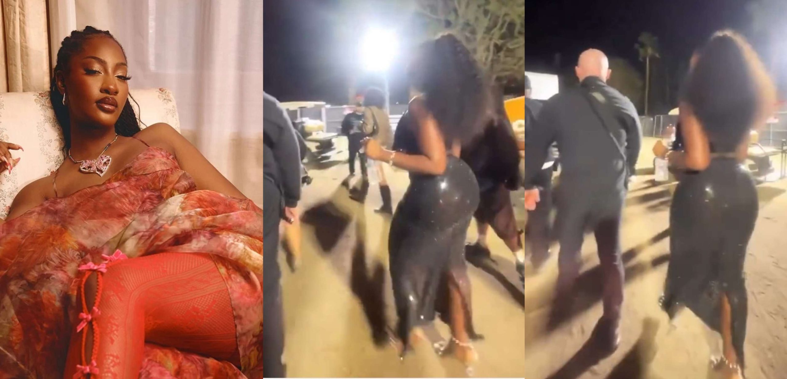 “She’s gifted” – Mixed reaction as singer Tems walks into her bus after her Coachella performance (Video)