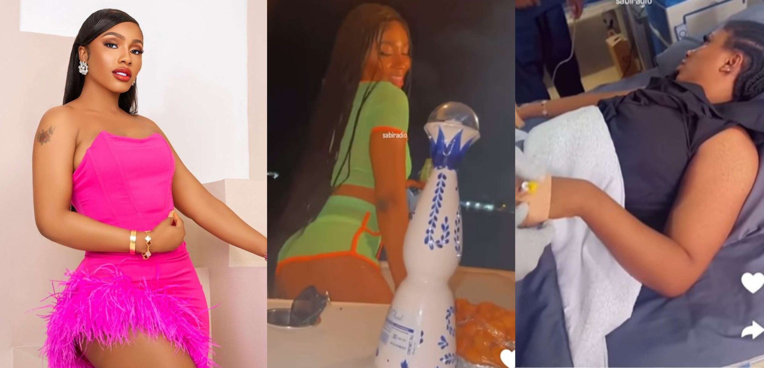 “That’s the result of drinking fake Azul” – Mixed reactions as Mercy Eke lands in hospital hours after partying with friends on a yacht (Video)