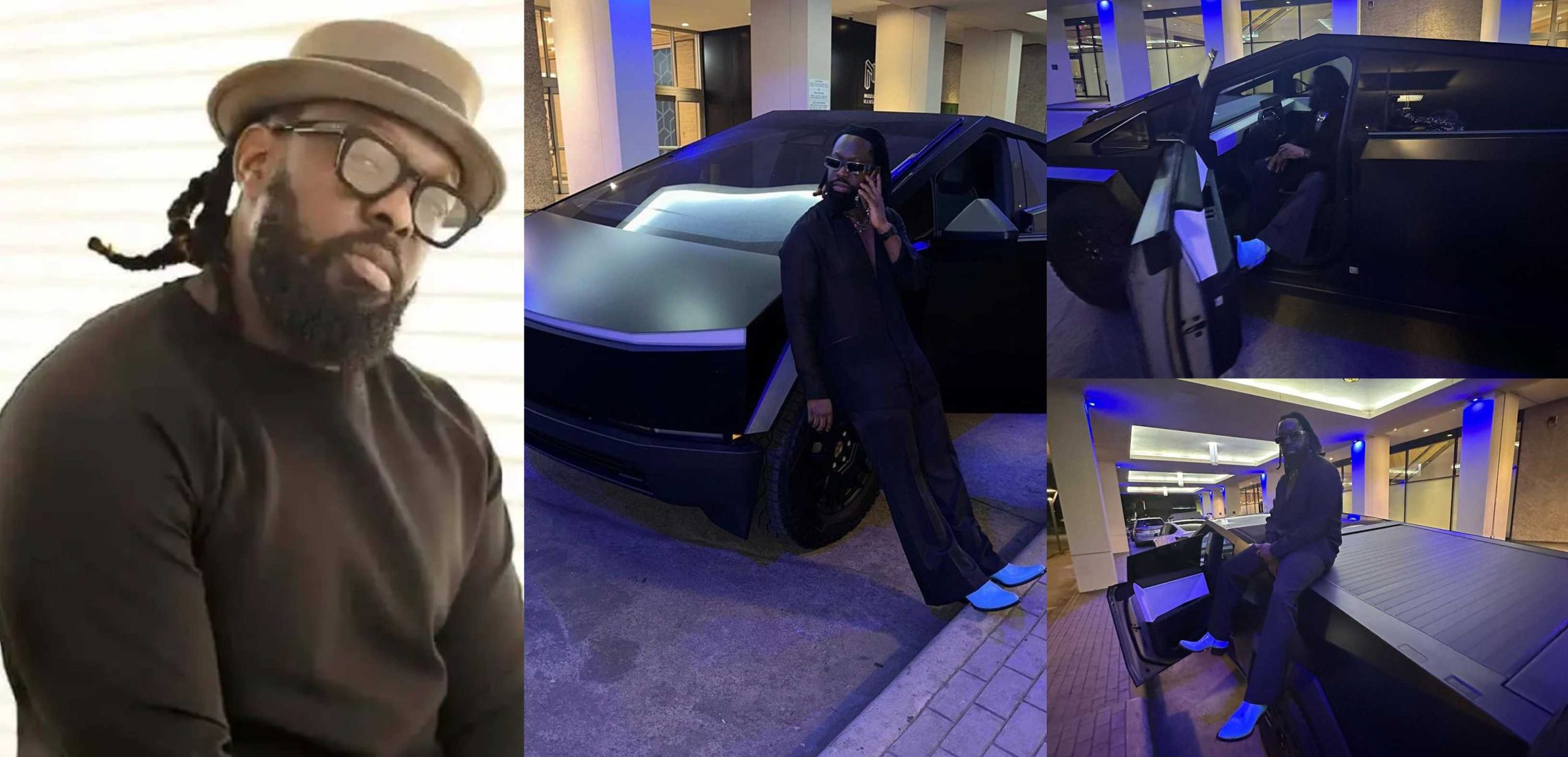 “where you dey see money” – Mixed reactions as Timaya splashes millions on brand new Tesla Cybertruck (Photos)