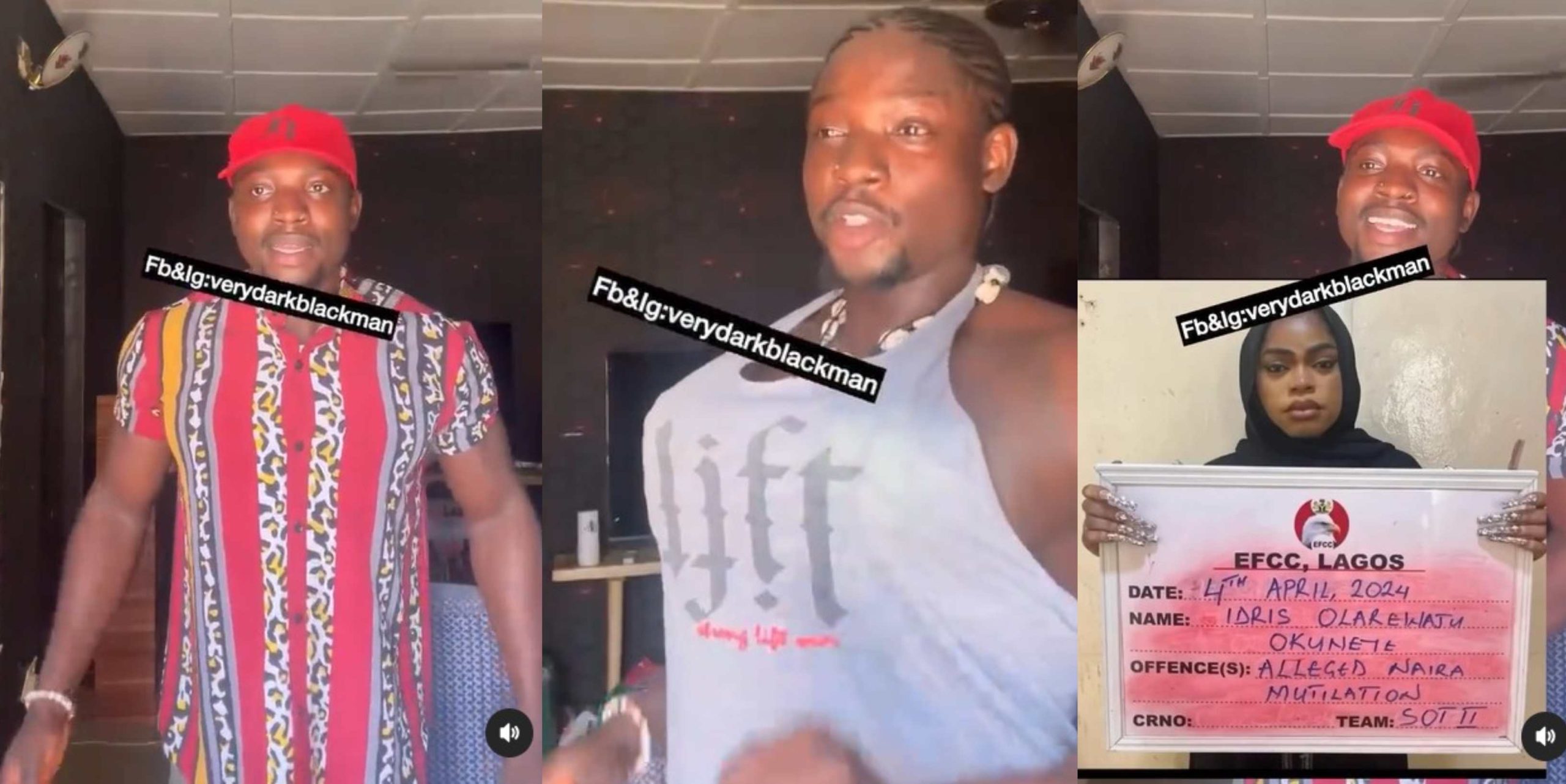 Mixed reactions as VeryDarkMan shares rare clip of Bobrisky inside EFCC Cell