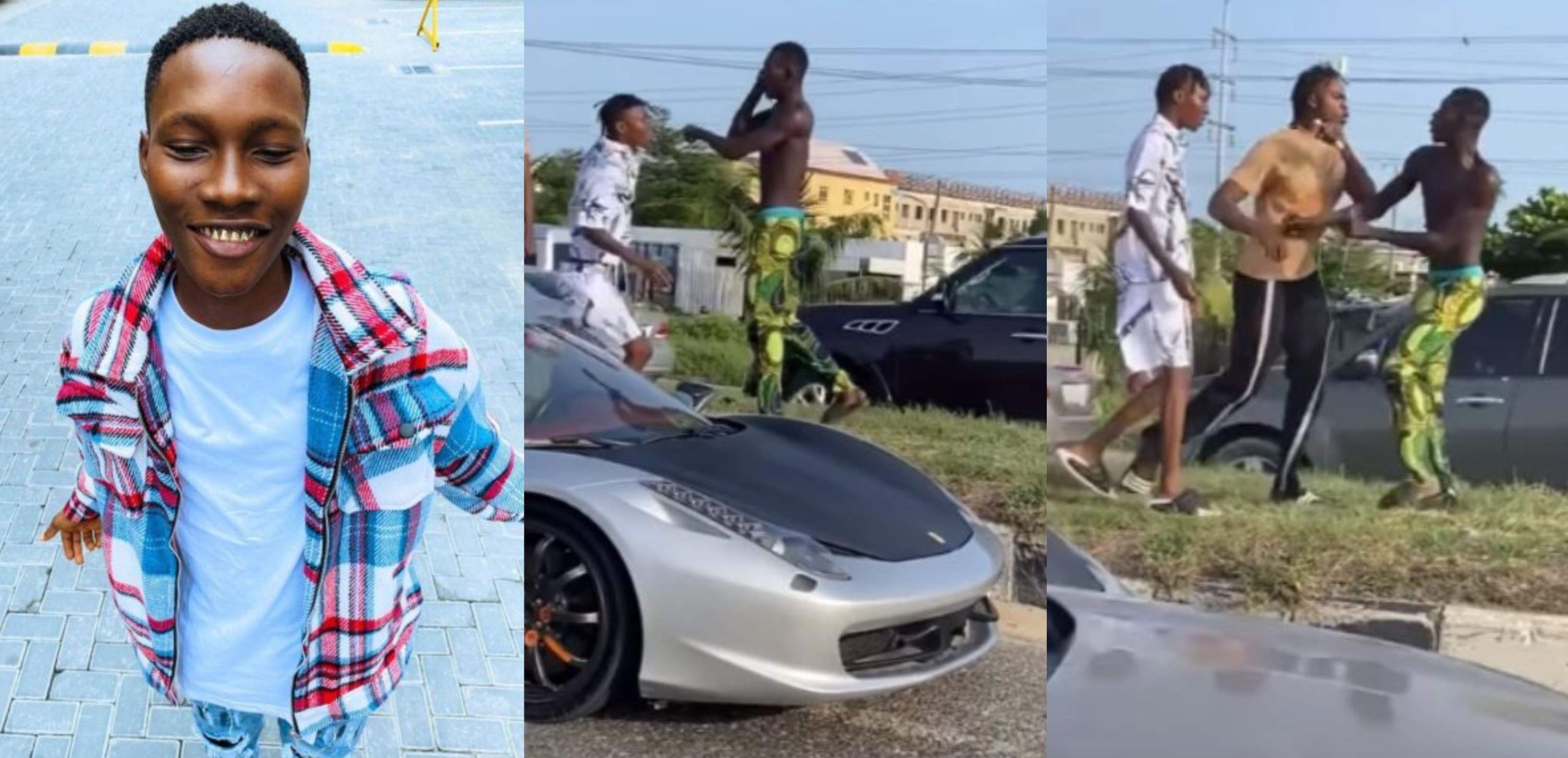 “You blow person but na you breeze blow” – Mixed reactions as singer Zinoleesky punches fan who begged him for money on street (Video)