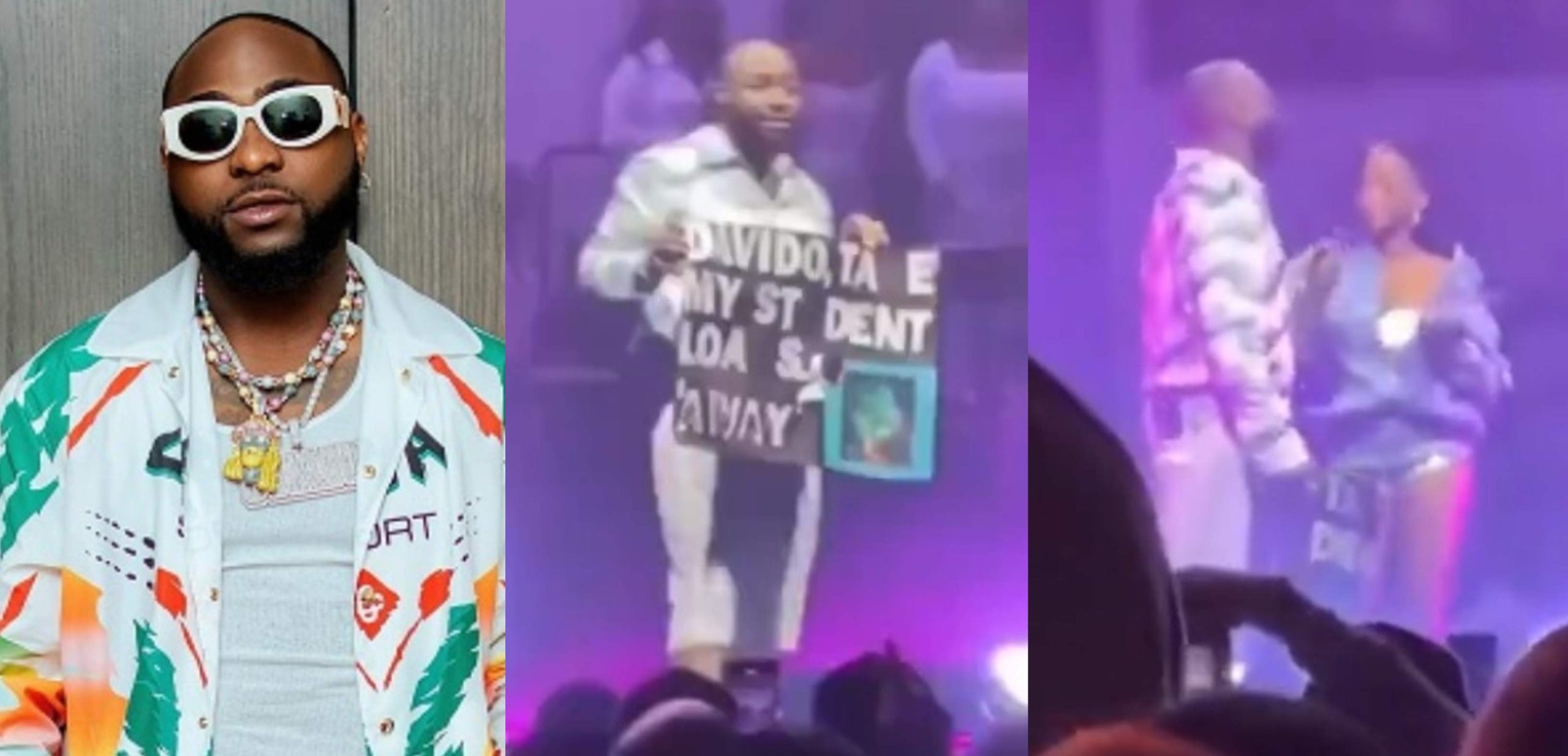 Moment Davido gifts female fan N58m ($50k) to pay back her student loan at recent show in New York
