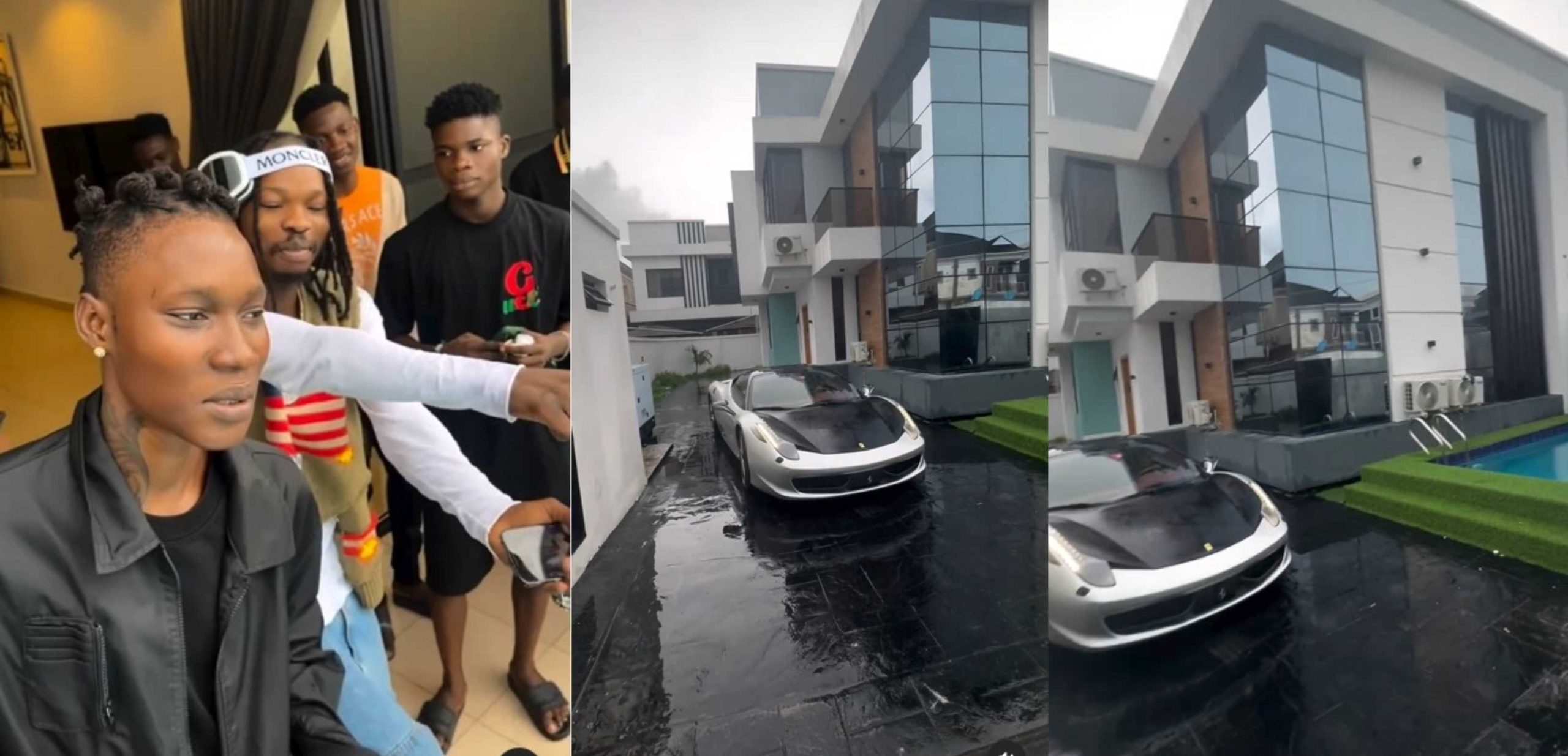 Naira Marley celebrates Zinoleesky as he acquires a palatial mansion on his 24th birthday (Video)