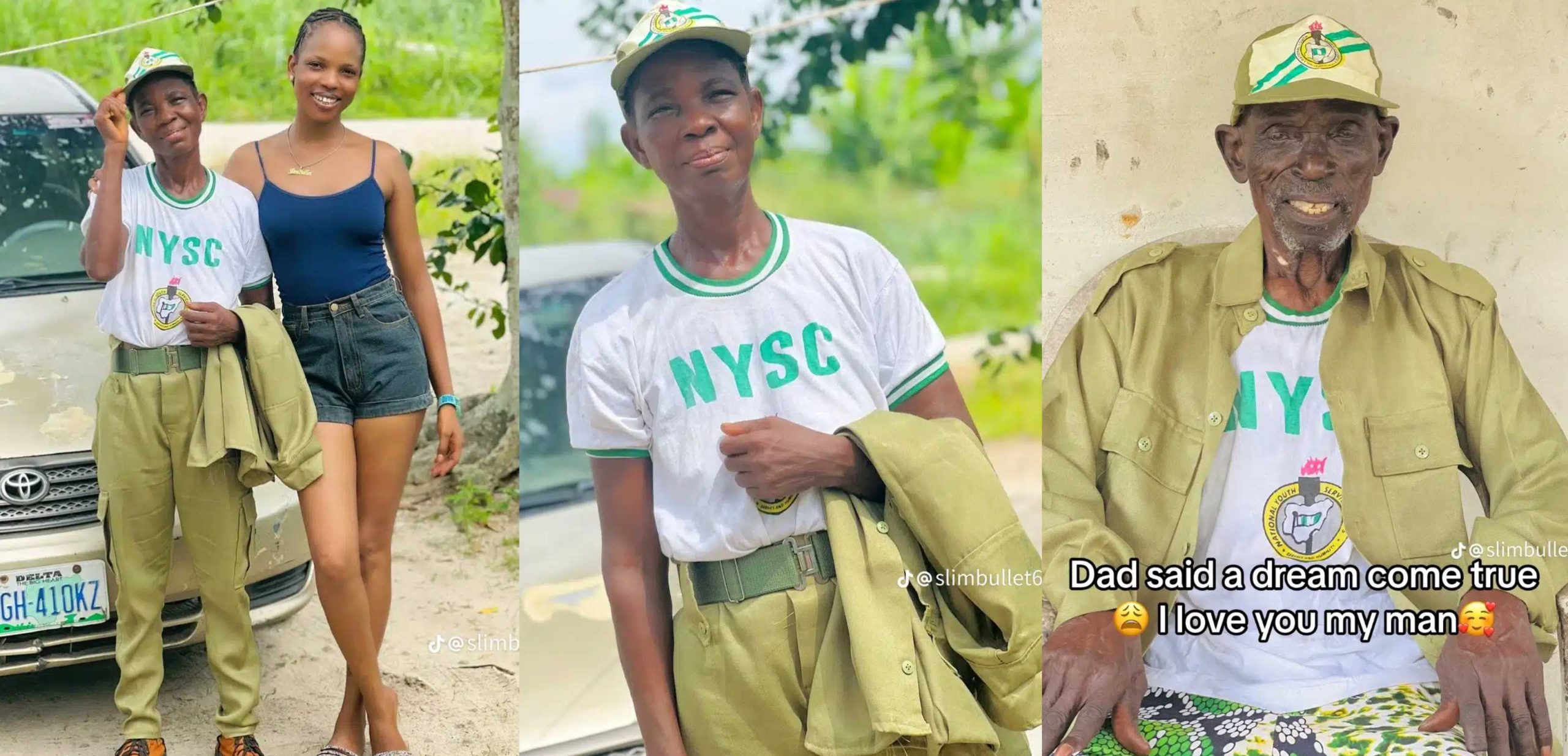 Nigerian lady honors parents by wearing NYSC uniform for them
