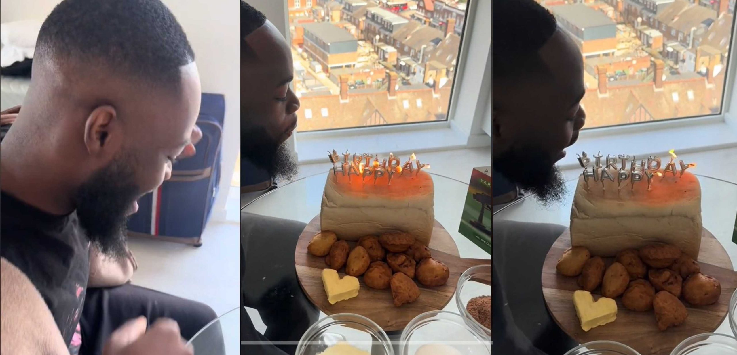 Nigerian man who doesn't like cake, celebrates birthday with Agege bread, butter, and Akara