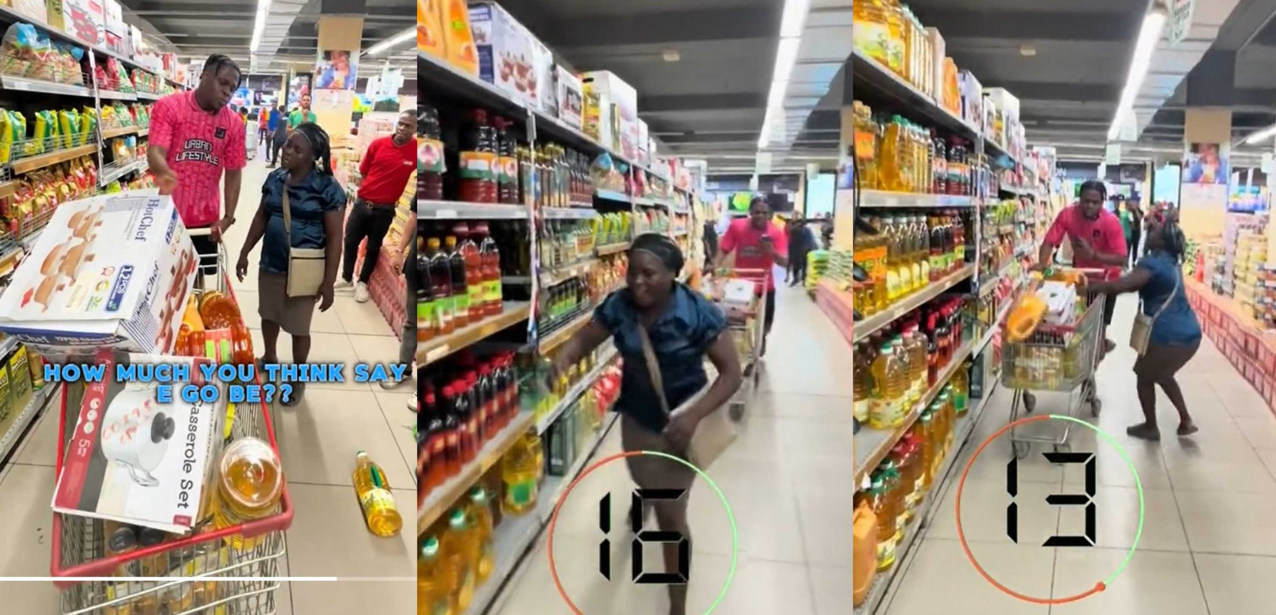 Nigerian woman breaks records as she grabs N290k worth of goods in 30 seconds during free shopping spree