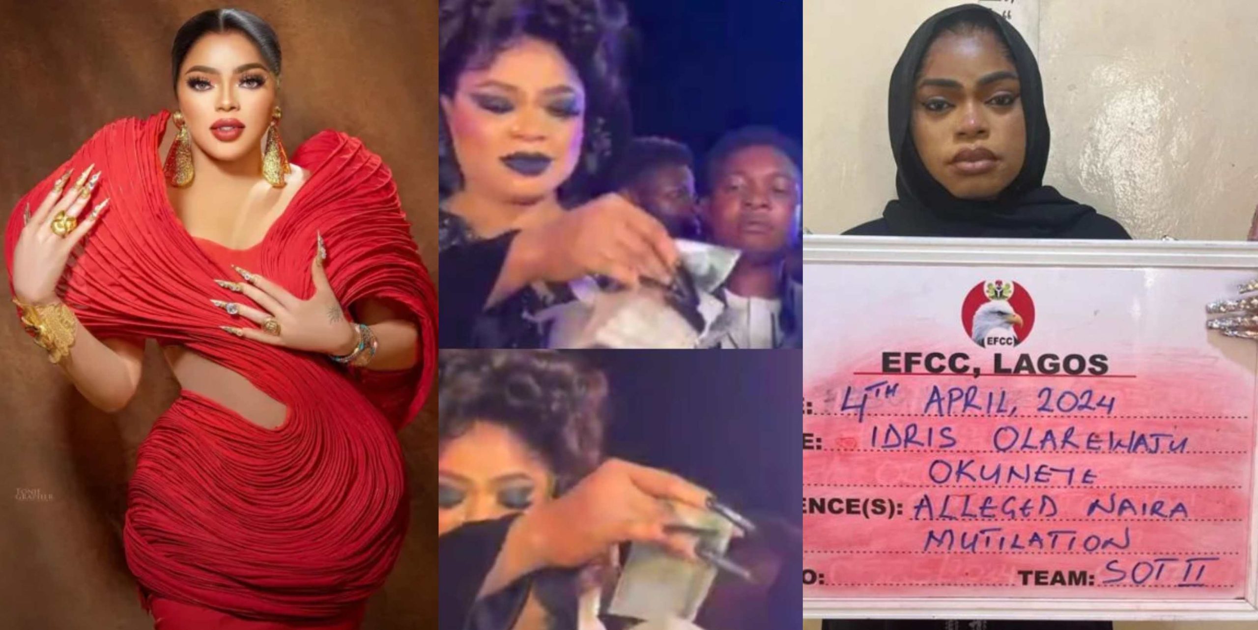 “This guy get connection” – Nigerians react as EFCC grants crossdresser Bobrisky bail after spending one night in custody over naira abuse [Video]