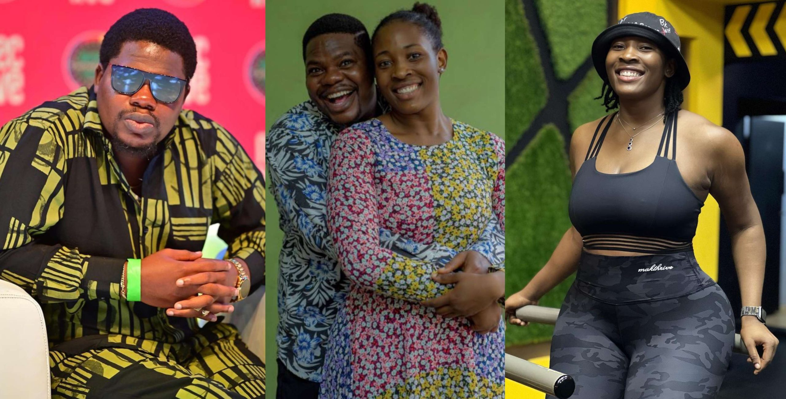 “God bless your new home” – Mr Macaroni sparks marriage rumour as he shares loved-up photo with highly endowed lady [Photos]