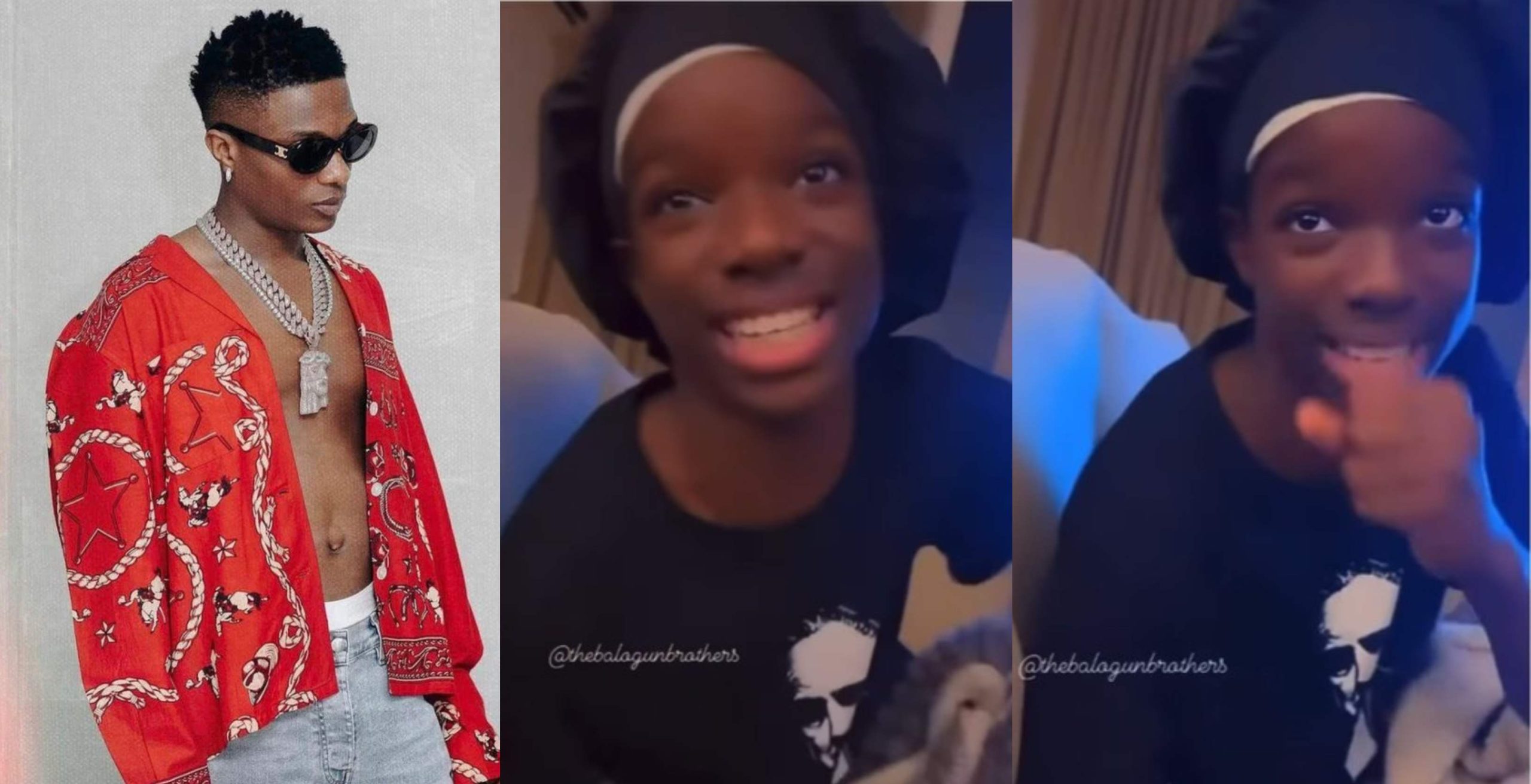 “Lion can never born goat” – Reactions trail as Wizkid first son Boluwatife shows off his rapping skills [Video]