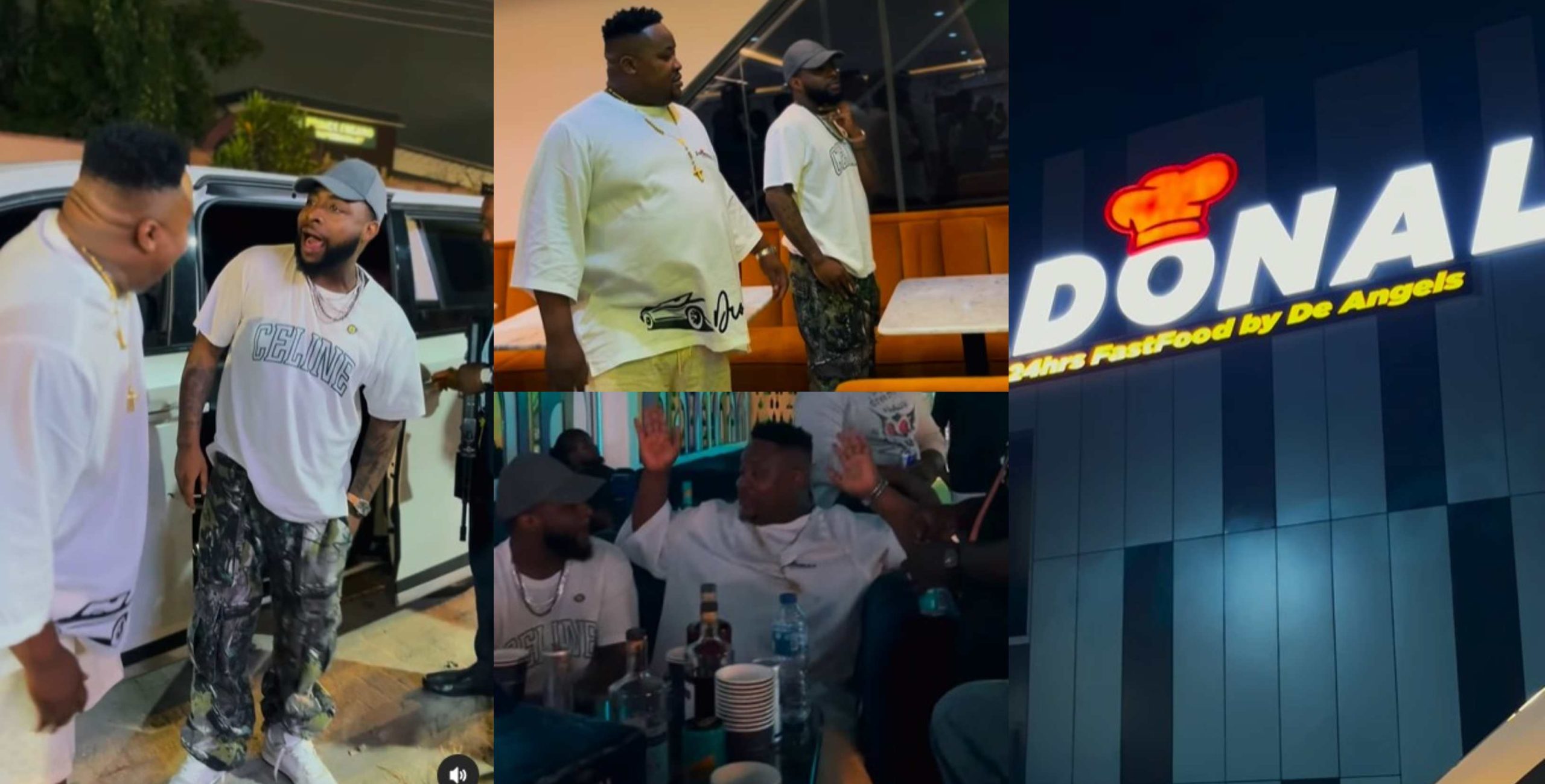 “This is massive, I’m proud of you” – Davido praises as he visits Cubana Chief Priest newly opened restaurant in Lagos (Video)