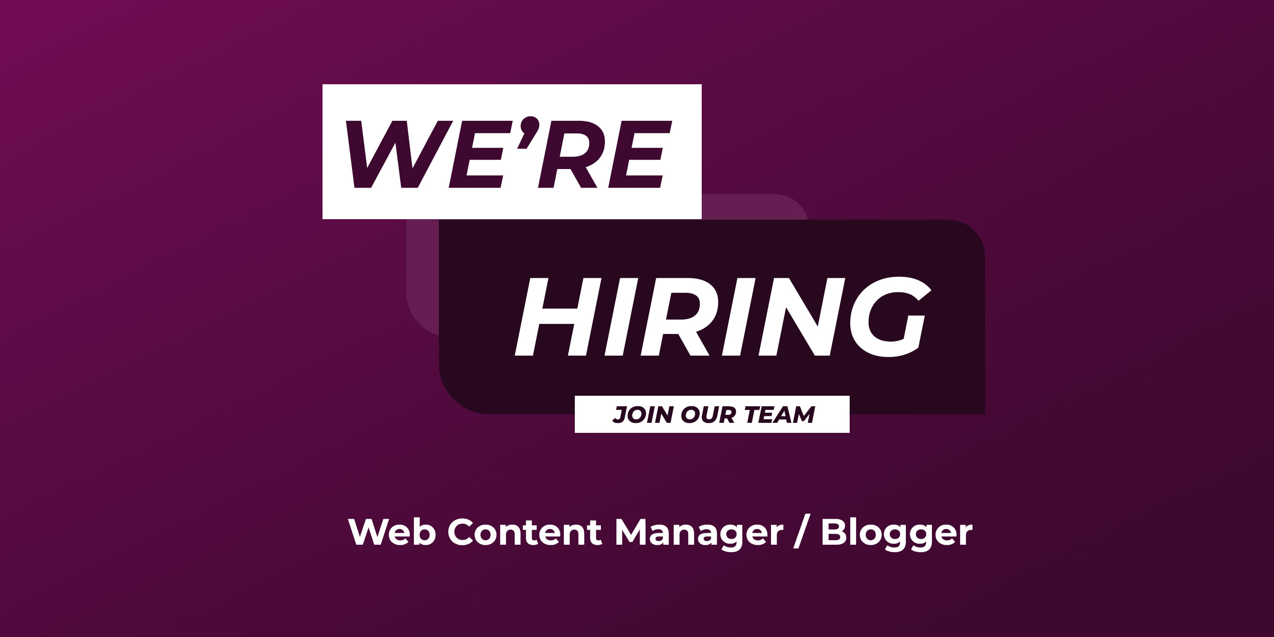 We are hiring